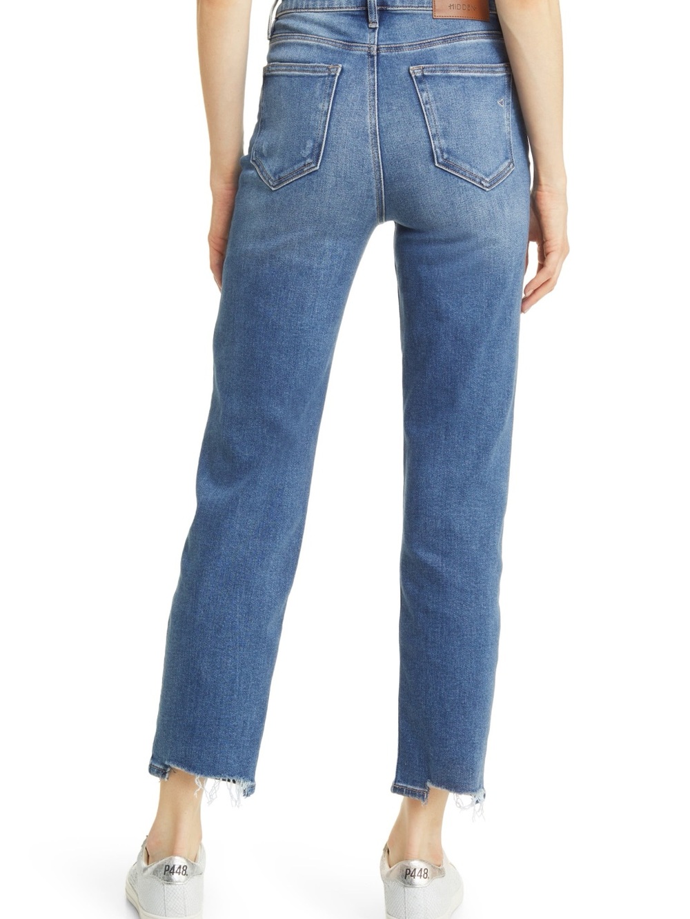 Hidden Tracey High Rise Straight Jeans Distressed Raw Hem Slit Size 24 NWT